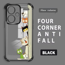 HONTINGA Xiaomi Redmi Note 13 Pro Plus 5g ile Uyumlu Şeffaf Kılıfı Düşüme Önleyici Basitlik Anti Düşme Kamera Korumali Kedi Desen Yumuşak Silikon Telefon Kılıfı Kadın ve Erkek Için Uygundur K3-0217
