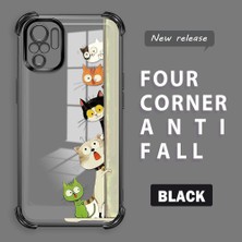 HONTINGA Xiaomi Redmi Note 10S ile Uyumlu Şeffaf Kılıfı Düşüme Önleyici Basitlik Anti Düşme Kamera Korumali Kedi Desen Yumuşak Silikon Telefon Kılıfı Kadın ve Erkek Için Uygundur K3-0217