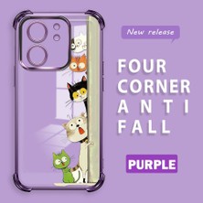 HONTINGA Xiaomi Mi 13T ile Uyumlu Şeffaf Kılıfı Düşüme Önleyici Basitlik Anti Düşme Kamera Korumali Kedi Desen Yumuşak Silikon Telefon Kılıfı Kadın ve Erkek Için Uygundur K3-0217