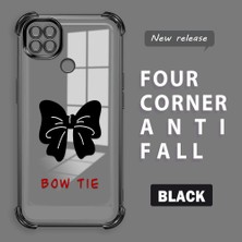 HONTINGA Xiaomi Redmi 10A ile Uyumlu Şeffaf Kılıfı Düşüme Önleyici Basitlik Anti Düşme Kamera Korumali Bow Tie Desen Yumuşak Silikon Telefon Kılıfı Kadın ve Erkek Için Uygundur K3-0214