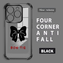 HONTINGA Tecno Spark 20 ile Uyumlu Şeffaf Kılıfı Düşüme Önleyici Basitlik Anti Düşme Kamera Korumali Bow Tie Desen Yumuşak Silikon Telefon Kılıfı Kadın ve Erkek Için Uygundur K3-0214