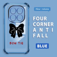 HONTINGA Xiaomi Redmi Note 14 Pro 4g ile Uyumlu Şeffaf Kılıfı Düşüme Önleyici Basitlik Anti Düşme Kamera Korumali Bow Tie Desen Yumuşak Silikon Telefon Kılıfı Kadın ve Erkek Için Uygundur K3-0214