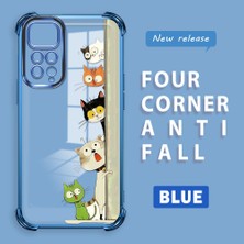 HONTINGA Xiaomi Redmi Note 11 ile Uyumlu Şeffaf Kılıfı Düşüme Önleyici Basitlik Anti Düşme Kamera Korumali Kedi Desen Yumuşak Silikon Telefon Kılıfı Kadın ve Erkek Için Uygundur K3-0217