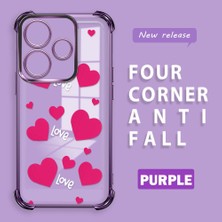 HONTINGA Xiaomi Redmi 13 ile Uyumlu Şeffaf Kılıfı Düşüme Önleyici Basitlik Anti Düşme Kamera Korumali Kalp Desen Yumuşak Silikon Telefon Kılıfı Kadın ve Erkek Için Uygundur K3-0212