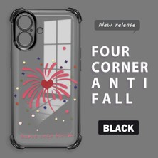 HONTINGA iPhone 16 ile Uyumlu Şeffaf Kılıfı Düşüme Önleyici Basitlik Anti Düşme Kamera Korumali Kalp Desen Yumuşak Silikon Telefon Kılıfı Kadın ve Erkek Için Uygundur K3-0213