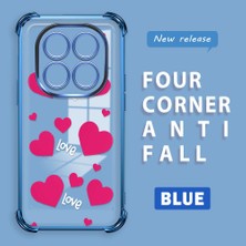 HONTINGA Xiaomi Redmi Note 14 Pro 4g ile Uyumlu Şeffaf Kılıfı Düşüme Önleyici Basitlik Anti Düşme Kamera Korumali Kalp Desen Yumuşak Silikon Telefon Kılıfı Kadın ve Erkek Için Uygundur K3-0212