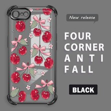 HONTINGA iPhone Se 2020 ile Uyumlu Şeffaf Kılıfı Düşüme Önleyici Basitlik Anti Düşme Kamera Korumali Visne Desen Yumuşak Silikon Telefon Kılıfı Kadın ve Erkek Için Uygundur K3-0211