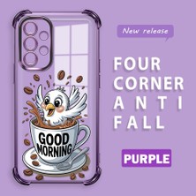 HONTINGA Samsung Galaxy A52 ile Uyumlu Şeffaf Kılıfı Düşüme Önleyici Basitlik Anti Düşme Kamera Korumali Kuş Desen Yumuşak Silikon Telefon Kılıfı Kadın ve Erkek Için Uygundur K3-0216