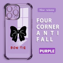HONTINGA iPhone 14 Pro Max ile Uyumlu Şeffaf Kılıfı Düşüme Önleyici Basitlik Anti Düşme Kamera Korumali Bow Tie Desen Yumuşak Silikon Telefon Kılıfı Kadın ve Erkek Için Uygundur K3-0214