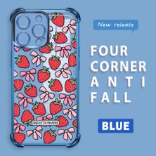 HONTINGA iPhone 14 Pro Max ile Uyumlu Şeffaf Kılıfı Düşüme Önleyici Basitlik Anti Düşme Kamera Korumali Çilek Desen Yumuşak Silikon Telefon Kılıfı Kadın ve Erkek Için Uygundur K3-0210