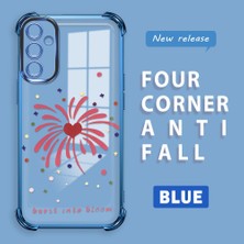 HONTINGA Samsung Galaxy A14 ile Uyumlu Şeffaf Kılıfı Düşüme Önleyici Basitlik Anti Düşme Kamera Korumali Kalp Desen Yumuşak Silikon Telefon Kılıfı Kadın ve Erkek Için Uygundur K3-0213