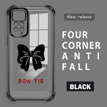 HONTINGA Xiaomi Redmi Note 11 Pro 4g ile Uyumlu Şeffaf Kılıfı Düşüme Önleyici Basitlik Anti Düşme Kamera Korumali Bow Tie Desen Yumuşak Silikon Telefon Kılıfı Kadın ve Erkek Için Uygundur K3-0214