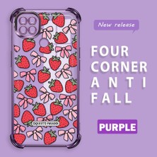 HONTINGA Xiaomi Redmi 9c ile Uyumlu Şeffaf Kılıfı Düşüme Önleyici Basitlik Anti Düşme Kamera Korumali Çilek Desen Yumuşak Silikon Telefon Kılıfı Kadın ve Erkek Için Uygundur K3-0210