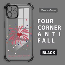 HONTINGA iPhone 12 ile Uyumlu Şeffaf Kılıfı Düşüme Önleyici Basitlik Anti Düşme Kamera Korumali Kalp Desen Yumuşak Silikon Telefon Kılıfı Kadın ve Erkek Için Uygundur K3-0213