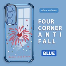 HONTINGA Samsung Galaxy A05S ile Uyumlu Şeffaf Kılıfı Düşüme Önleyici Basitlik Anti Düşme Kamera Korumali Kalp Desen Yumuşak Silikon Telefon Kılıfı Kadın ve Erkek Için Uygundur K3-0213