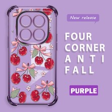 HONTINGA Xiaomi Redmi Note 14 Pro 4g ile Uyumlu Şeffaf Kılıfı Düşüme Önleyici Basitlik Anti Düşme Kamera Korumali Visne Desen Yumuşak Silikon Telefon Kılıfı Kadın ve Erkek Için Uygundur K3-0211