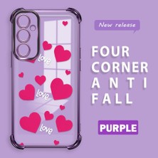 HONTINGA Samsung Galaxy A05S ile Uyumlu Şeffaf Kılıfı Düşüme Önleyici Basitlik Anti Düşme Kamera Korumali Kalp Desen Yumuşak Silikon Telefon Kılıfı Kadın ve Erkek Için Uygundur K3-0212