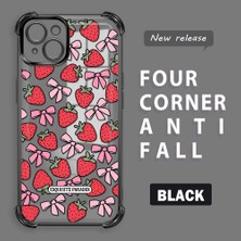 HONTINGA iPhone 14 Plus ile Uyumlu Şeffaf Kılıfı Düşüme Önleyici Basitlik Anti Düşme Kamera Korumali Çilek Desen Yumuşak Silikon Telefon Kılıfı Kadın ve Erkek Için Uygundur K3-0210