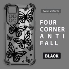 HONTINGA Xiaomi Redmi Note 11 ile Uyumlu Şeffaf Kılıfı Düşüme Önleyici Basitlik Anti Düşme Kamera Korumali Kelebek Desen Yumuşak Silikon Telefon Kılıfı Kadın ve Erkek Için Uygundur K3-0215