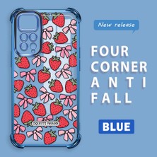 HONTINGA Xiaomi Redmi Note 11 ile Uyumlu Şeffaf Kılıfı Düşüme Önleyici Basitlik Anti Düşme Kamera Korumali Çilek Desen Yumuşak Silikon Telefon Kılıfı Kadın ve Erkek Için Uygundur K3-0210