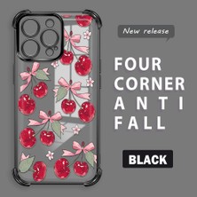 HONTINGA iPhone 15 Pro Max ile Uyumlu Şeffaf Kılıfı Düşüme Önleyici Basitlik Anti Düşme Kamera Korumali Visne Desen Yumuşak Silikon Telefon Kılıfı Kadın ve Erkek Için Uygundur K3-0211