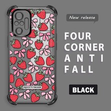 HONTINGA Xiaomi Redmi Note 10 Pro ile Uyumlu Şeffaf Kılıfı Düşüme Önleyici Basitlik Anti Düşme Kamera Korumali Çilek Desen Yumuşak Silikon Telefon Kılıfı Kadın ve Erkek Için Uygundur K3-0210