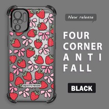 HONTINGA Xiaomi Redmi Note 10S ile Uyumlu Şeffaf Kılıfı Düşüme Önleyici Basitlik Anti Düşme Kamera Korumali Çilek Desen Yumuşak Silikon Telefon Kılıfı Kadın ve Erkek Için Uygundur K3-0210