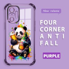 HONTINGA Xiaomi Redmi Note 10 Pro ile Uyumlu Şeffaf Kılıfı Düşüme Önleyici Basitlik Anti Düşme Kamera Korumali Panda Desen Yumuşak Silikon Telefon Kılıfı Kadın ve Erkek Için Uygundur K3-0208