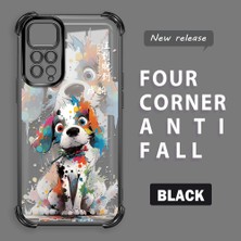 HONTINGA Xiaomi Redmi Note 11S ile Uyumlu Şeffaf Kılıfı Düşüme Önleyici Basitlik Anti Düşme Kamera Korumali Boyalı Köpek Desen Yumuşak Silikon Telefon Kılıfı Kadın ve Erkek Için Uygundur K3-0209