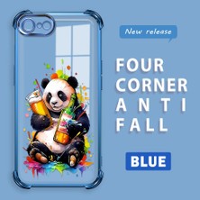 HONTINGA iPhone 7 ile Uyumlu Şeffaf Kılıfı Düşüme Önleyici Basitlik Anti Düşme Kamera Korumali Panda Desen Yumuşak Silikon Telefon Kılıfı Kadın ve Erkek Için Uygundur K3-0208