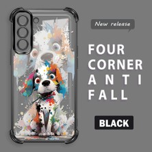 HONTINGA Samsung Galaxy S21 Fe 5g ile Uyumlu Şeffaf Kılıfı Düşüme Önleyici Basitlik Anti Düşme Kamera Korumali Boyalı Köpek Desen Yumuşak Silikon Telefon Kılıfı Kadın ve Erkek Için Uygundur K3-0209