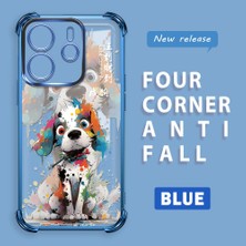 HONTINGA Xiaomi Redmi Note 14 4g ile Uyumlu Şeffaf Kılıfı Düşüme Önleyici Basitlik Anti Düşme Kamera Korumali Boyalı Köpek Desen Yumuşak Silikon Telefon Kılıfı Kadın ve Erkek Için Uygundur K3-0209