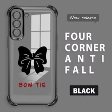 HONTINGA Samsung Galaxy S21 Fe 5g ile Uyumlu Şeffaf Kılıfı Düşüme Önleyici Basitlik Anti Düşme Kamera Korumali Bow Tie Desen Yumuşak Silikon Telefon Kılıfı Kadın ve Erkek Için Uygundur K3-0214