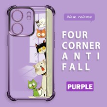 HONTINGA Xiaomi Poco C65 ile Uyumlu Şeffaf Kılıfı Düşüme Önleyici Basitlik Anti Düşme Kamera Korumali Kedi Desen Yumuşak Silikon Telefon Kılıfı Kadın ve Erkek Için Uygundur K3-0217