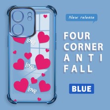 HONTINGA Xiaomi Poco C65 ile Uyumlu Şeffaf Kılıfı Düşüme Önleyici Basitlik Anti Düşme Kamera Korumali Kalp Desen Yumuşak Silikon Telefon Kılıfı Kadın ve Erkek Için Uygundur K3-0212