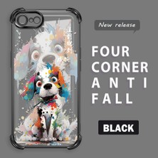 HONTINGA iPhone 7 ile Uyumlu Şeffaf Kılıfı Düşüme Önleyici Basitlik Anti Düşme Kamera Korumali Boyalı Köpek Desen Yumuşak Silikon Telefon Kılıfı Kadın ve Erkek Için Uygundur K3-0209