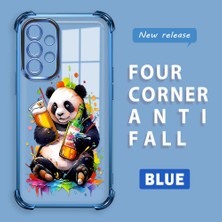 HONTINGA Samsung Galaxy A52S 5g ile Uyumlu Şeffaf Kılıfı Düşüme Önleyici Basitlik Anti Düşme Kamera Korumali Panda Desen Yumuşak Silikon Telefon Kılıfı Kadın ve Erkek Için Uygundur K3-0208
