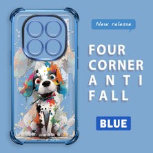 HONTINGA Xiaomi Redmi Note 14 Pro 4g ile Uyumlu Şeffaf Kılıfı Düşüme Önleyici Basitlik Anti Düşme Kamera Korumali Boyalı Köpek Desen Yumuşak Silikon Telefon Kılıfı Kadın ve Erkek Için Uygundur K3-0209