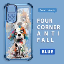HONTINGA Xiaomi Redmi Note 11 ile Uyumlu Şeffaf Kılıfı Düşüme Önleyici Basitlik Anti Düşme Kamera Korumali Boyalı Köpek Desen Yumuşak Silikon Telefon Kılıfı Kadın ve Erkek Için Uygundur K3-0209