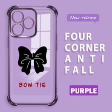 HONTINGA Realme Note 50 ile Uyumlu Şeffaf Kılıfı Düşüme Önleyici Basitlik Anti Düşme Kamera Korumali Bow Tie Desen Yumuşak Silikon Telefon Kılıfı Kadın ve Erkek Için Uygundur K3-0214