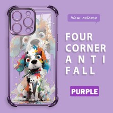 HONTINGA iPhone 14 Pro Max ile Uyumlu Şeffaf Kılıfı Düşüme Önleyici Basitlik Anti Düşme Kamera Korumali Boyalı Köpek Desen Yumuşak Silikon Telefon Kılıfı Kadın ve Erkek Için Uygundur K3-0209
