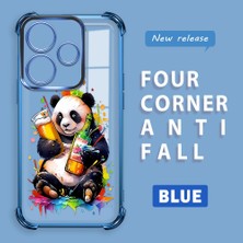 HONTINGA Xiaomi Redmi 13 ile Uyumlu Şeffaf Kılıfı Düşüme Önleyici Basitlik Anti Düşme Kamera Korumali Panda Desen Yumuşak Silikon Telefon Kılıfı Kadın ve Erkek Için Uygundur K3-0208