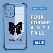 HONTINGA Xiaomi Poco X5 5g ile Uyumlu Şeffaf Kılıfı Düşüme Önleyici Basitlik Anti Düşme Kamera Korumali Bow Tie Desen Yumuşak Silikon Telefon Kılıfı Kadın ve Erkek Için Uygundur K3-0214