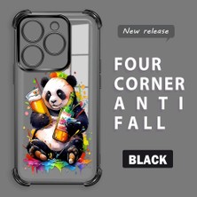 HONTINGA Infinix Smart 8 ile Uyumlu Şeffaf Kılıfı Düşüme Önleyici Basitlik Anti Düşme Kamera Korumali Panda Desen Yumuşak Silikon Telefon Kılıfı Kadın ve Erkek Için Uygundur K3-0208