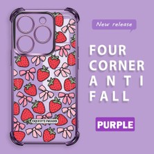 HONTINGA Infinix Smart 8 ile Uyumlu Şeffaf Kılıfı Düşüme Önleyici Basitlik Anti Düşme Kamera Korumali Çilek Desen Yumuşak Silikon Telefon Kılıfı Kadın ve Erkek Için Uygundur K3-0210