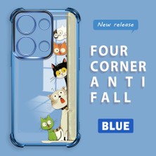 HONTINGA Xiaomi Redmi Note 13 Pro 4g ile Uyumlu Şeffaf Kılıfı Düşüme Önleyici Basitlik Anti Düşme Kamera Korumali Kedi Desen Yumuşak Silikon Telefon Kılıfı Kadın ve Erkek Için Uygundur K3-0217