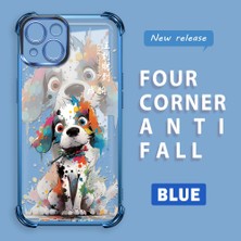 HONTINGA iPhone 13 ile Uyumlu Şeffaf Kılıfı Düşüme Önleyici Basitlik Anti Düşme Kamera Korumali Boyalı Köpek Desen Yumuşak Silikon Telefon Kılıfı Kadın ve Erkek Için Uygundur K3-0209