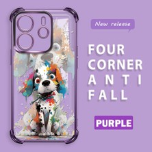 HONTINGA Xiaomi Redmi Note 14 4g ile Uyumlu Şeffaf Kılıfı Düşüme Önleyici Basitlik Anti Düşme Kamera Korumali Boyalı Köpek Desen Yumuşak Silikon Telefon Kılıfı Kadın ve Erkek Için Uygundur K3-0209