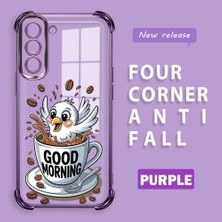 HONTINGA Samsung Galaxy S21 Fe 5g ile Uyumlu Şeffaf Kılıfı Düşüme Önleyici Basitlik Anti Düşme Kamera Korumali Kuş Desen Yumuşak Silikon Telefon Kılıfı Kadın ve Erkek Için Uygundur K3-0216