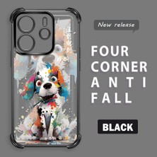 HONTINGA Xiaomi Redmi Note 14 4g ile Uyumlu Şeffaf Kılıfı Düşüme Önleyici Basitlik Anti Düşme Kamera Korumali Boyalı Köpek Desen Yumuşak Silikon Telefon Kılıfı Kadın ve Erkek Için Uygundur K3-0209